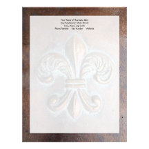 Fleur De Lis, Aged Copper-Look Printed Letterhead