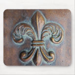 Fleur De Lis, Aged Copper-Look Printed Mousepads