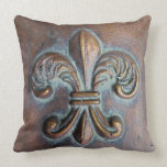 Fleur De Lis, Aged Copper-Look Printed pillows