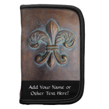 Fleur De Lis, Aged Copper-Look Printed Folio Planner