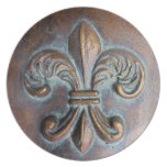 Fleur De Lis, Aged Copper-Look Printed plates