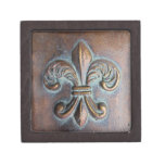 Fleur De Lis, Aged Copper-Look Printed premium gift boxes