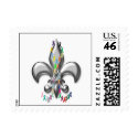 Fleur de lis Awareness ribbon 2 postage by wearGod Fleur de lis Awareness ribbon 2 postage