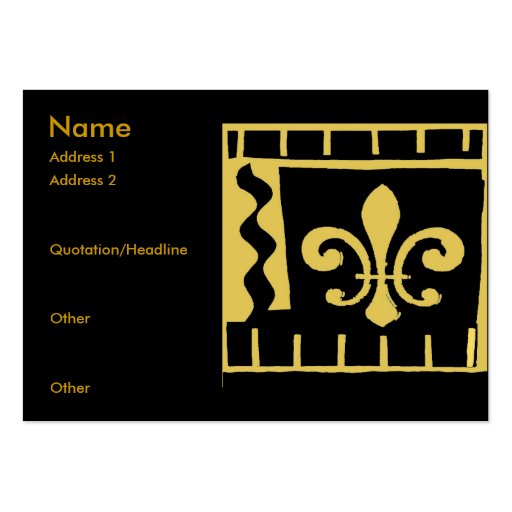 Fleur De Lis Black and Gold Tiles Business Card Template