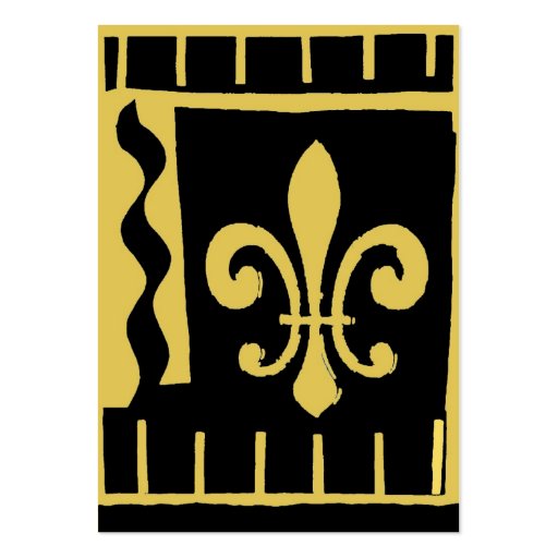 Fleur De Lis Black and Gold Tiles Business Card Template (back side)