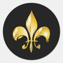 Fleur de Lis/black background stickers