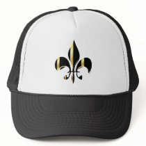 Fleur de Lis/black + gold Hat