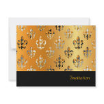 Fleur de Lis/black + gold Invites