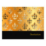 Fleur de Lis/black + gold Invites