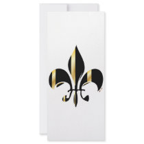 Fleur de Lis/black + gold rack cards