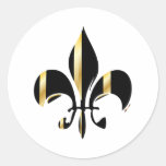 Fleur de Lis/black + gold Sticker