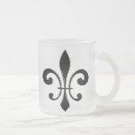 Fleur De Lis, Black Washout Coffee Mugs
