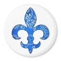 Fleur de lis Blue Bandana Magnet