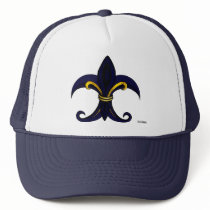 Fleur de lis blue/gold mesh hat