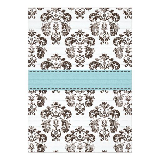 Fleur de Lis Bridal Shower Invitations Blue