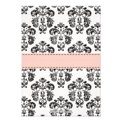 Fleur de Lis Bridal Shower Invitations Pink Black