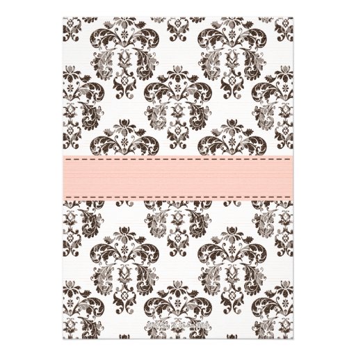 Fleur de Lis Bridal Shower Invitations Pink Brown