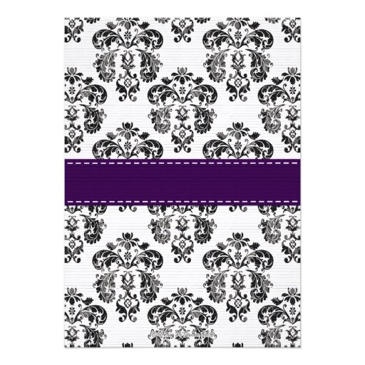 Fleur de Lis Bridal Shower Invitations Plum Black