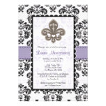 Fleur de Lis Bridal Shower Invitations Purple Gold