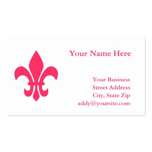 Fleur de Lis Business Card (front side)