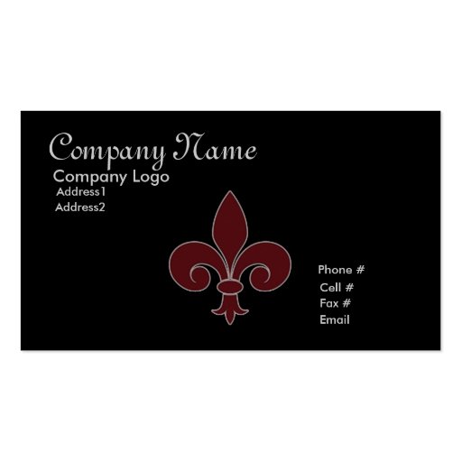 Fleur-De-Lis Business Card (front side)