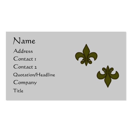 Fleur de Lis Business Card (front side)