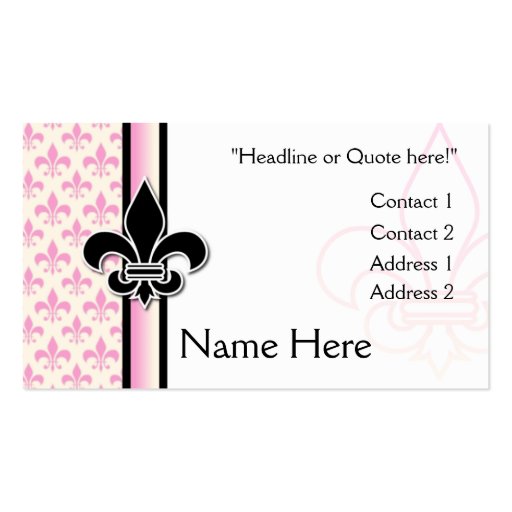 Fleur de Lis Business Card Template (front side)