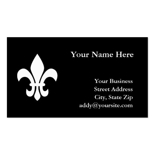 Fleur de Lis Business Card Templates (front side)