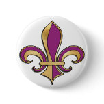 Fleur de Lis Button with Gold Trim