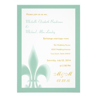 Fleur de Lis Casual Wedding Custom Announcements