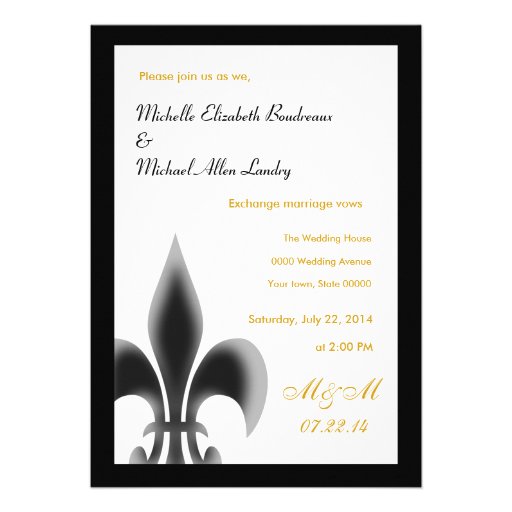 Fleur de Lis Casual Wedding Invite