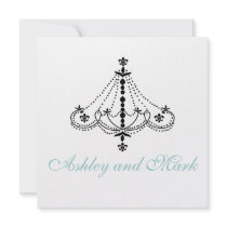 Fleur de Lis Chandelier Wedding Invitations