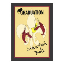 Fleur de Lis Crawfish Boil Graduation Invitation