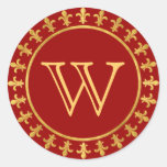 Fleur-de-lis Customizable Monogram Sticker