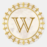 Fleur-de-lis Customizable Monogram Sticker