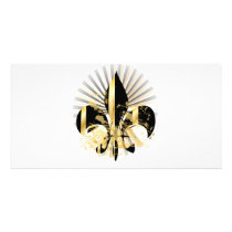 Fleur de Lis, customizable text Customized Photo Card