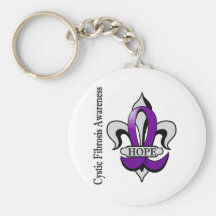 Fleur De Lis Cystic Fibrosis Hope Keychains