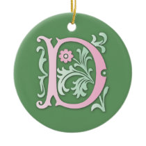 Fleur-de-lis D Monogram Ornament