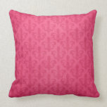 Fleur de lis damask red pink throw pillow
