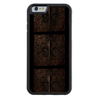 FLEUR DE LIS DESIGN iPhone 6 CASE Carved® Walnut iPhone 6 Bumper