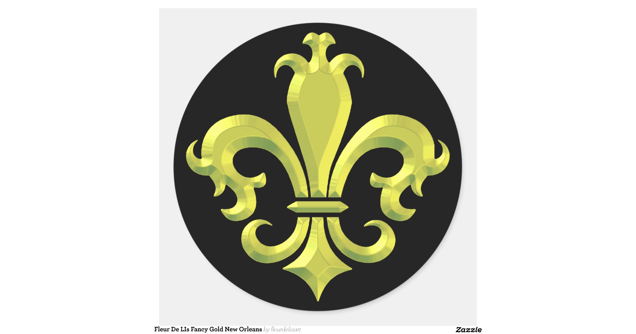 Fleur De Lis Fancy Gold New Orleans Classic Round Sticker Zazzle
