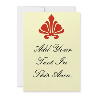 Fleur De Lis Fancy red, Add Your Text invitation