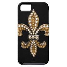 Fleur De Lis Flor  New Orleans Customize Gold iPhone 5 Cover