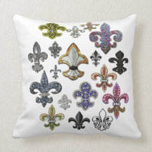 Fleur De Lis Flor  New Orleans Jewel Pillow