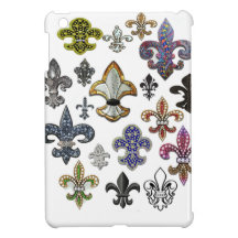 Fleur De Lis Flor  New Orleans Jewel Sparkle iPad Mini Covers