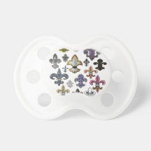 Fleur De Lis Flor  New Orleans Jewel Sparkle Baby Pacifier