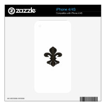 Fleur De Lis Flor  New Orleans Rustic Rusty Decal For iPhone 4S
