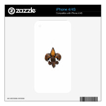 Fleur De Lis Flor  New Orleans Rustic Skins For iPhone 4S