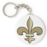 Fleur de lis - Gold and black Keychain