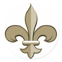 Fleur de lis - Gold and black Round Stickers